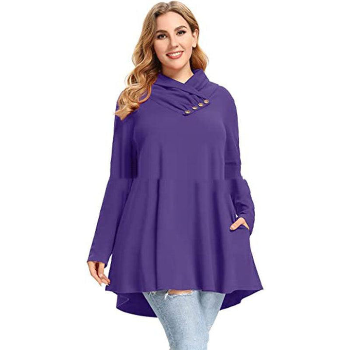 Women's Crinkle Collar Plus Size Top Long Sleeve Tunic - Trendha