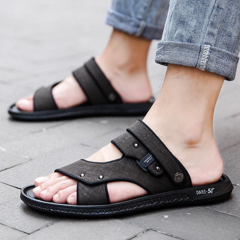 Outdoor Trendy Beach Sandals For Sports Wear Dual-use Non-slip Driving Slippers - Trendha