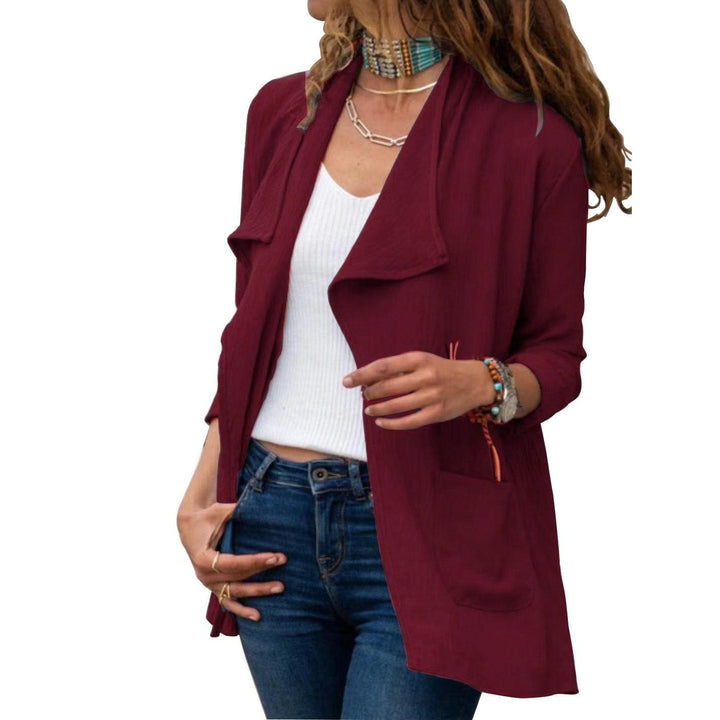 Women's Solid Color Long-sleeved Short Windbreaker Casual All-match Cardigan Jacket - Trendha