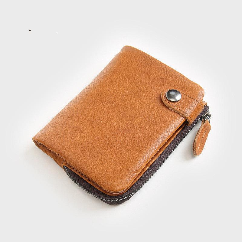 Men's Short Leather First Layer Leather Wallet For Young Students - Trendha