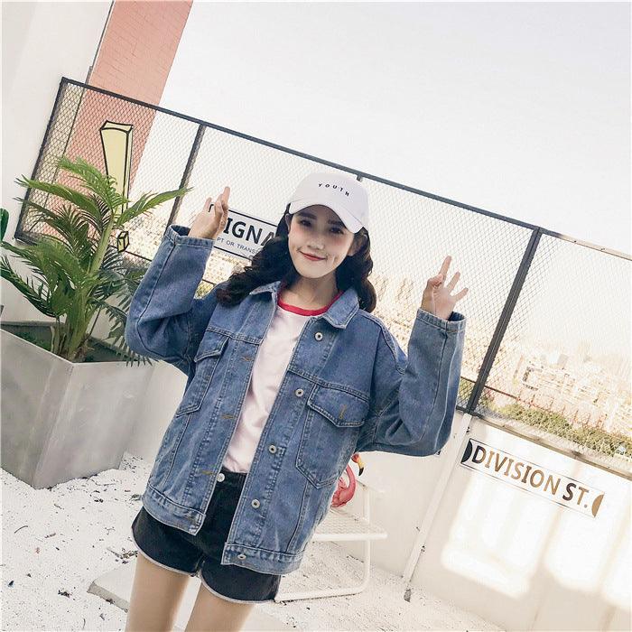 Retro All-match Loose Patch Denim Jacket - Trendha