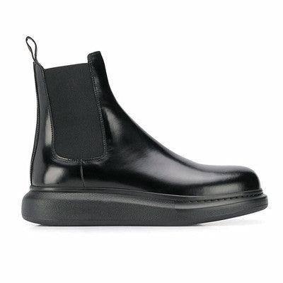 Leather British Round Toe Boot Beige Short Boots Martin Boots - Trendha