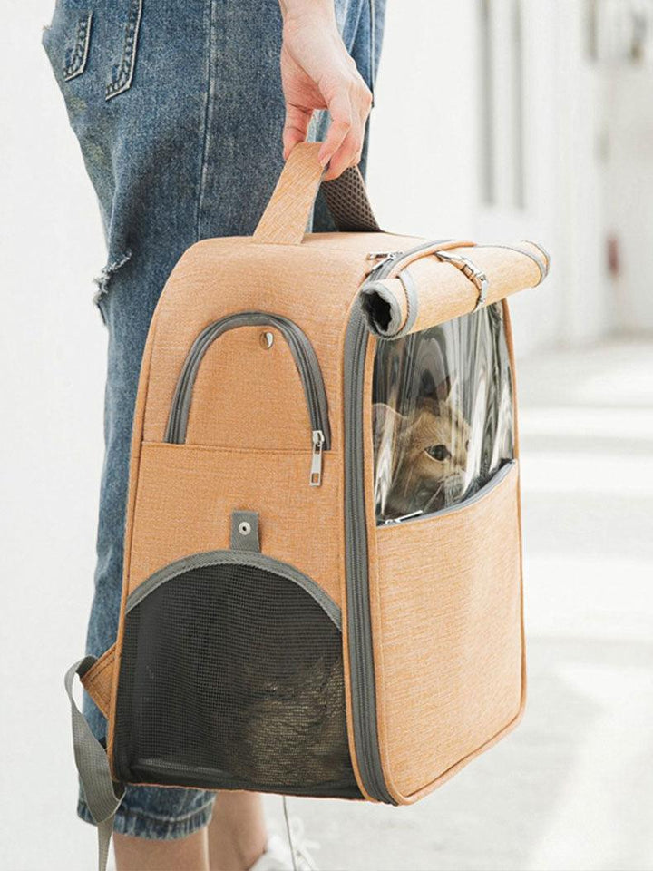 Cat Going Out Portable Large Capacity Canvas Backpack - Trendha