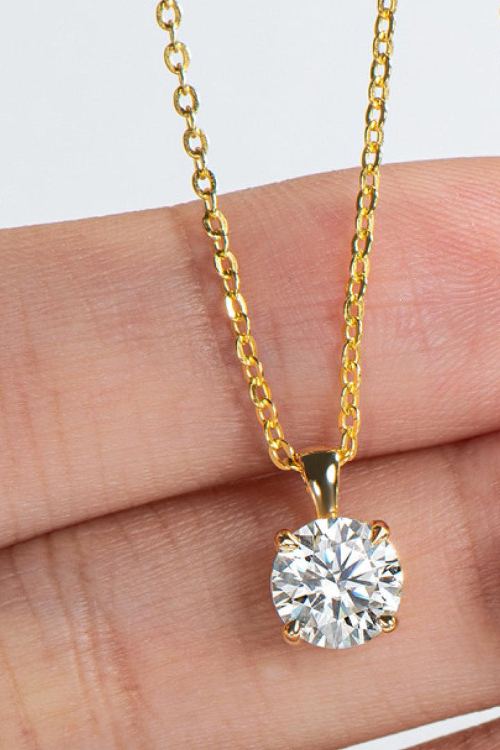 925 Sterling Silver 1 Carat Moissanite Chain-Link Necklace - Trendha