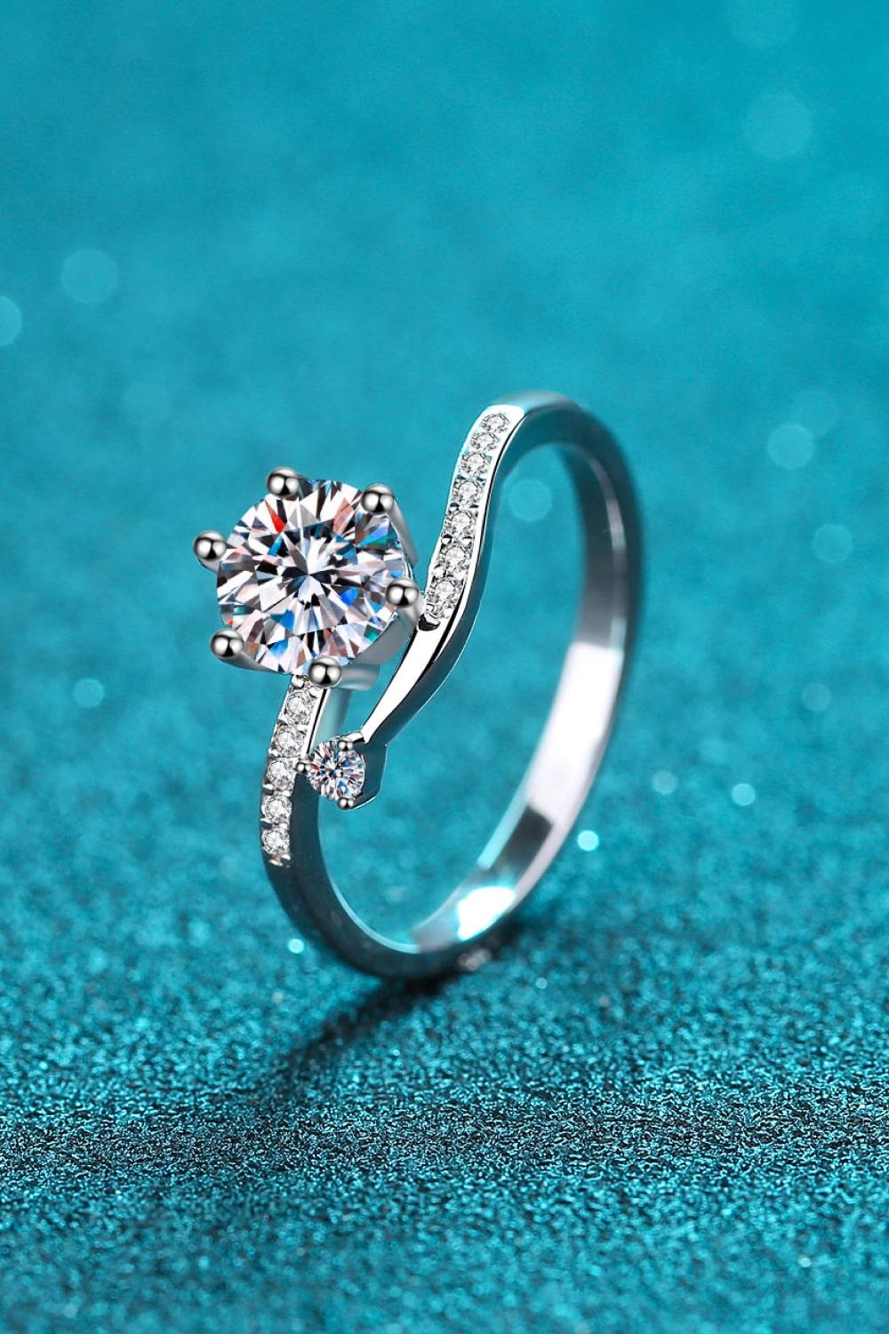 On My Mind 925 Sterling Silver Moissanite Ring - Trendha