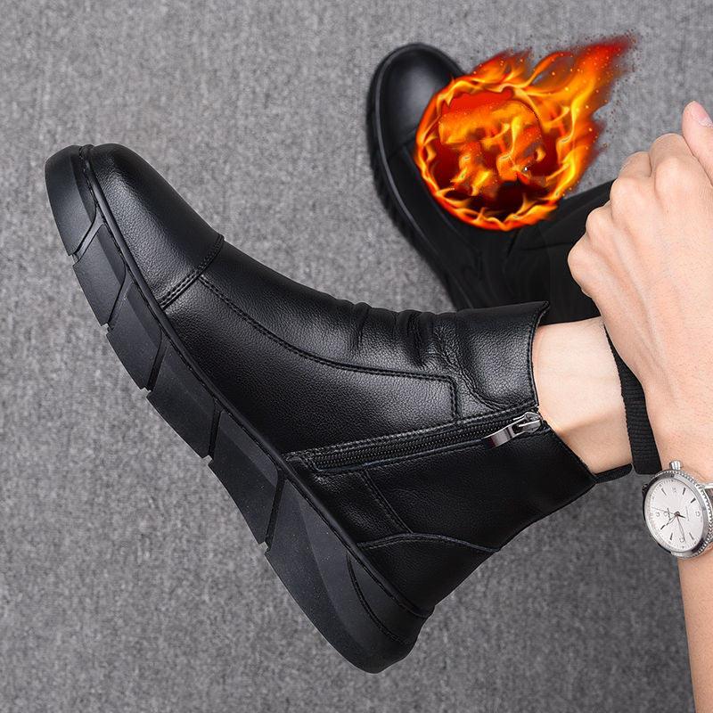 High-top Leather Shoes Casual Leather Bo - Trendha