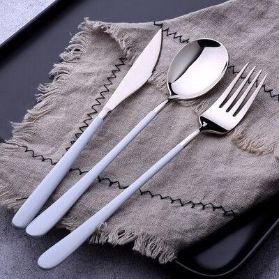 Gold / Silver Portable Steel Tableware Set - Trendha