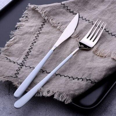 Gold / Silver Portable Steel Tableware Set - Trendha