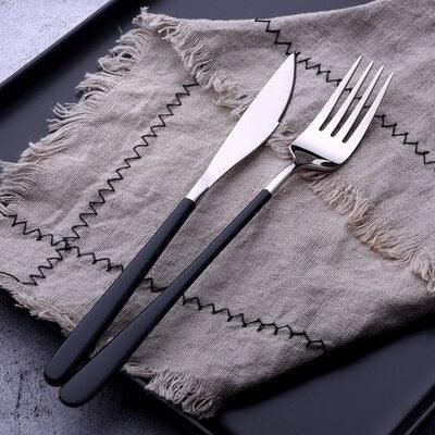 Gold / Silver Portable Steel Tableware Set - Trendha