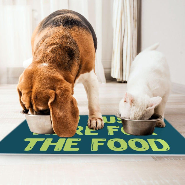 I'm Just Here for the Food Pet Food Mat - Funny Design Anti-Slip Pet Bowl Mat - Best Print Pet Feeding Mat - Trendha