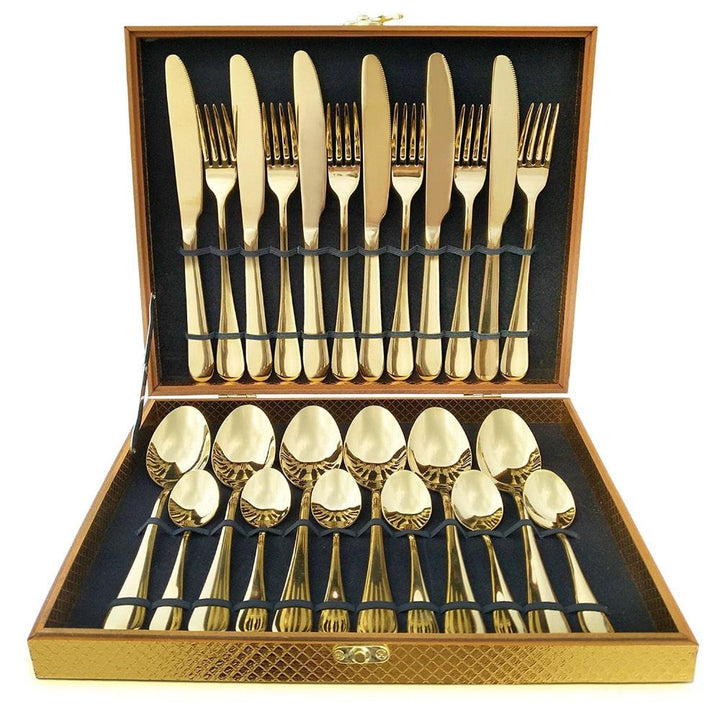 Luxury Golden Stainless Steel Cutlery Set - Trendha
