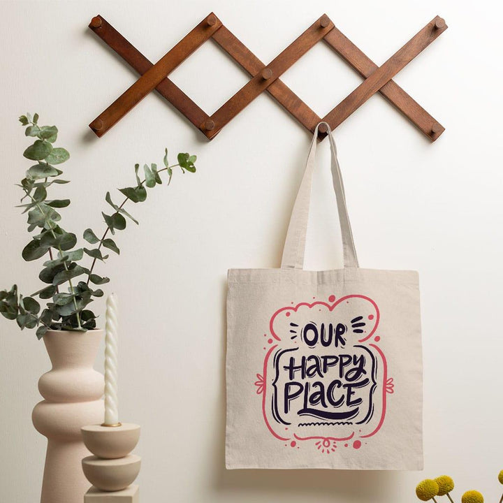 Our Happy Place Small Tote Bag - Themed Shopping Bag - Cool Design Tote Bag - Trendha