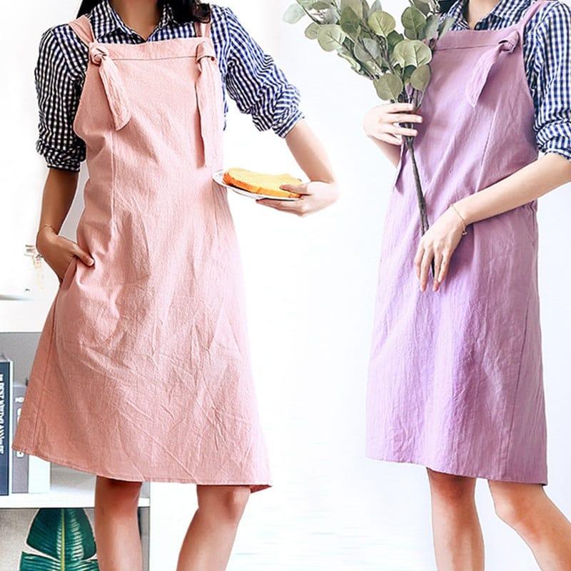 Pastel Knot Style Cotton Apron for Barista - Trendha