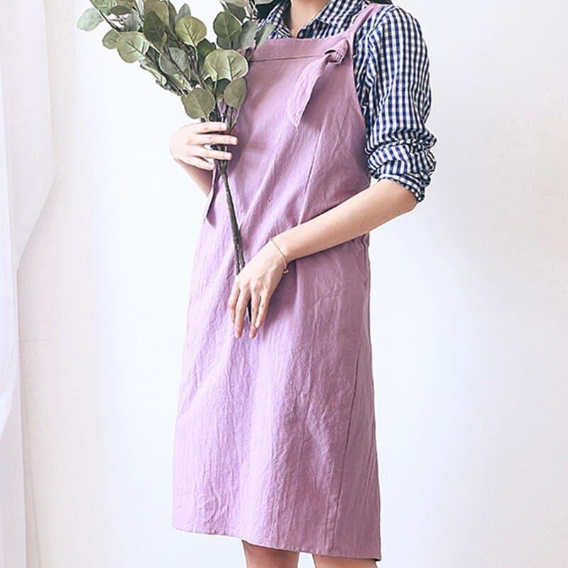 Pastel Knot Style Cotton Apron for Barista - Trendha