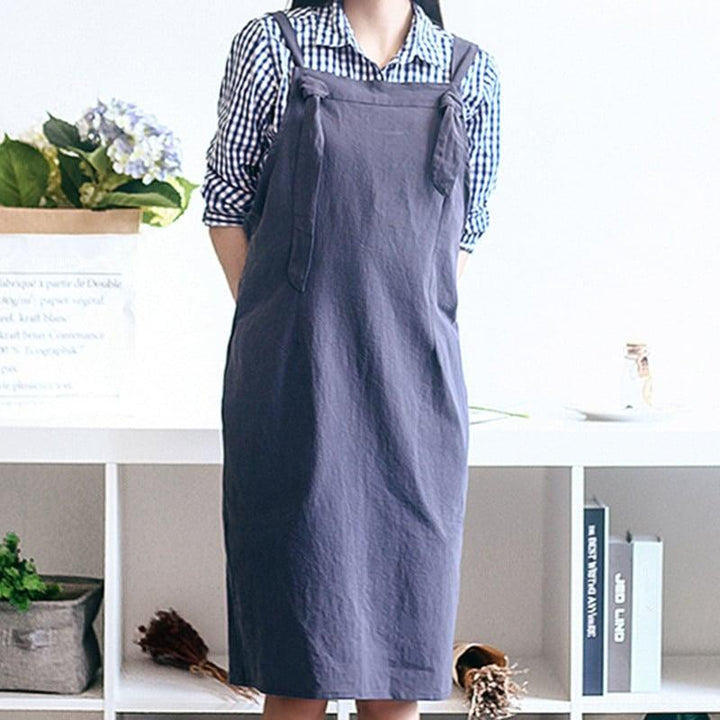 Pastel Knot Style Cotton Apron for Barista - Trendha