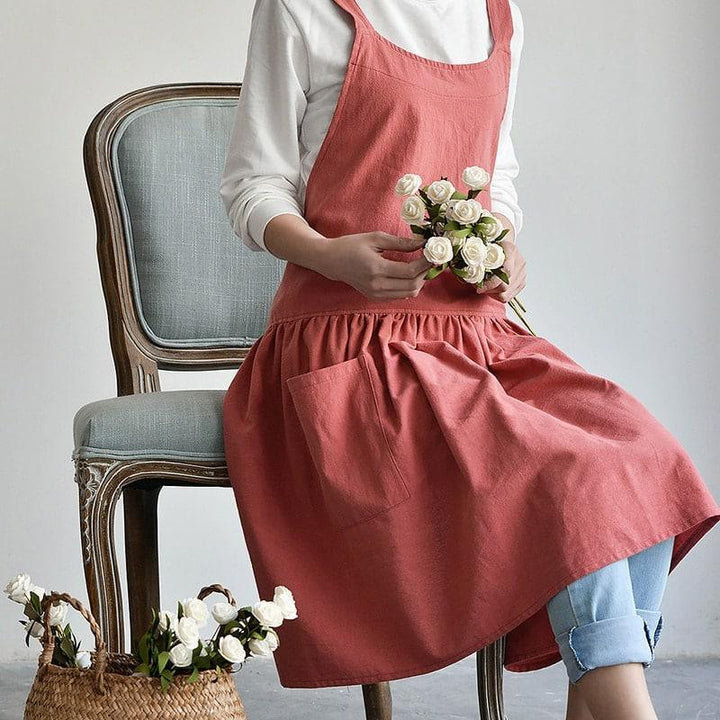Simple Style Cotton / Linen Apron for Women - Trendha