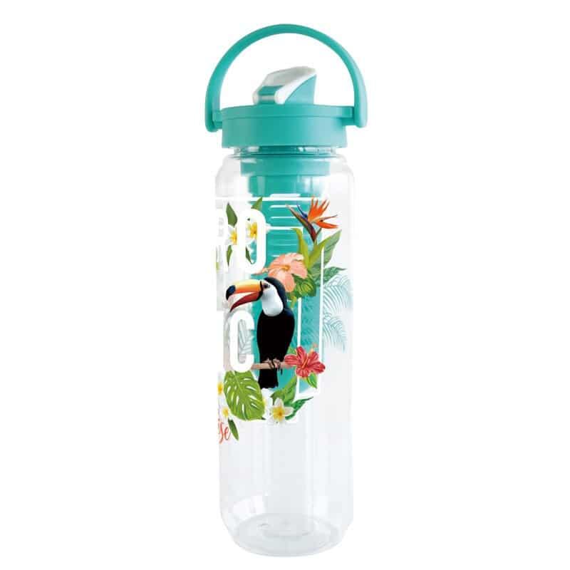 Tropical Patterned Water Bottle with Fruit Infuser - Trendha