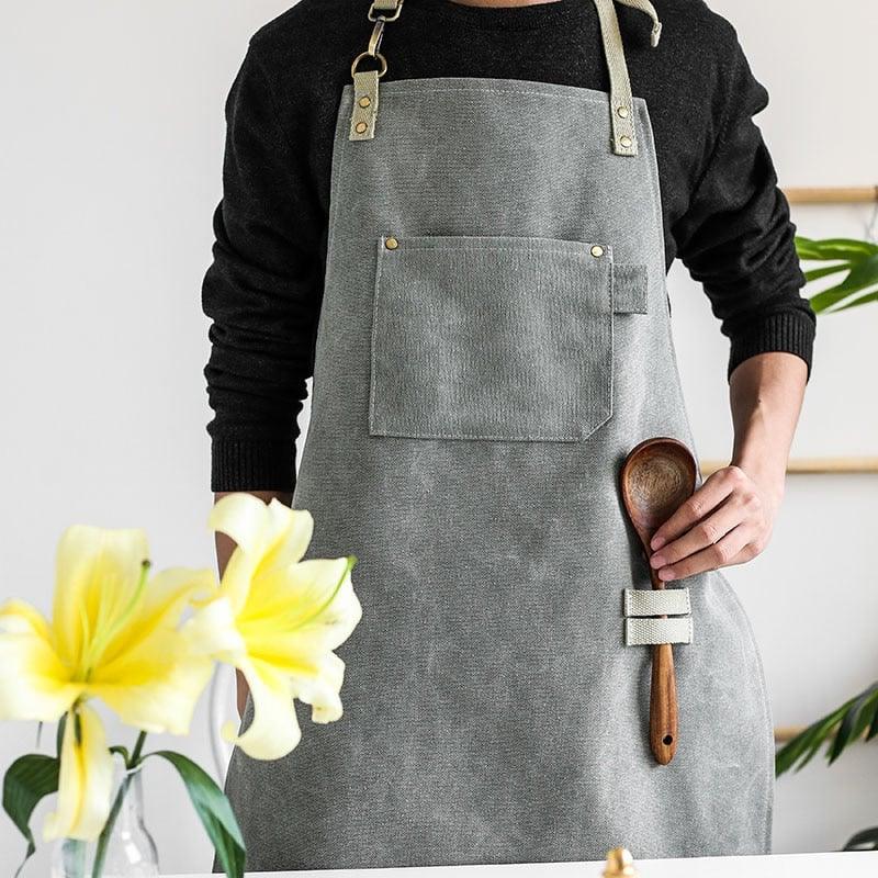 Unisex Canvas Barista Apron - Trendha