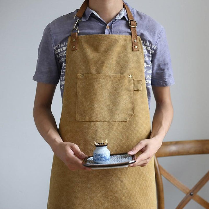 Unisex Canvas Barista Apron - Trendha