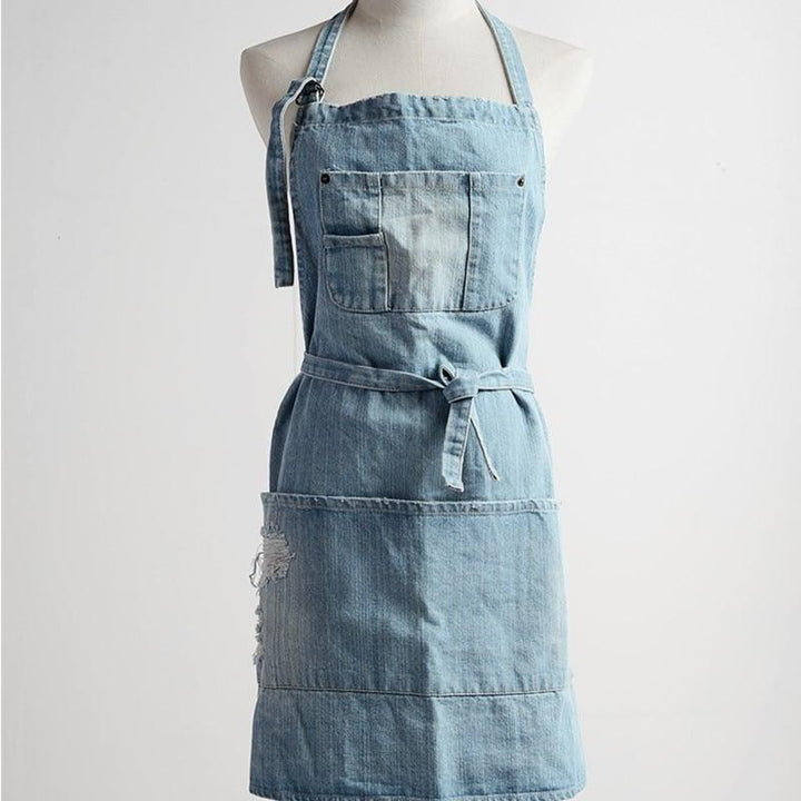 Women's Barista Denim Bib Apron - Trendha