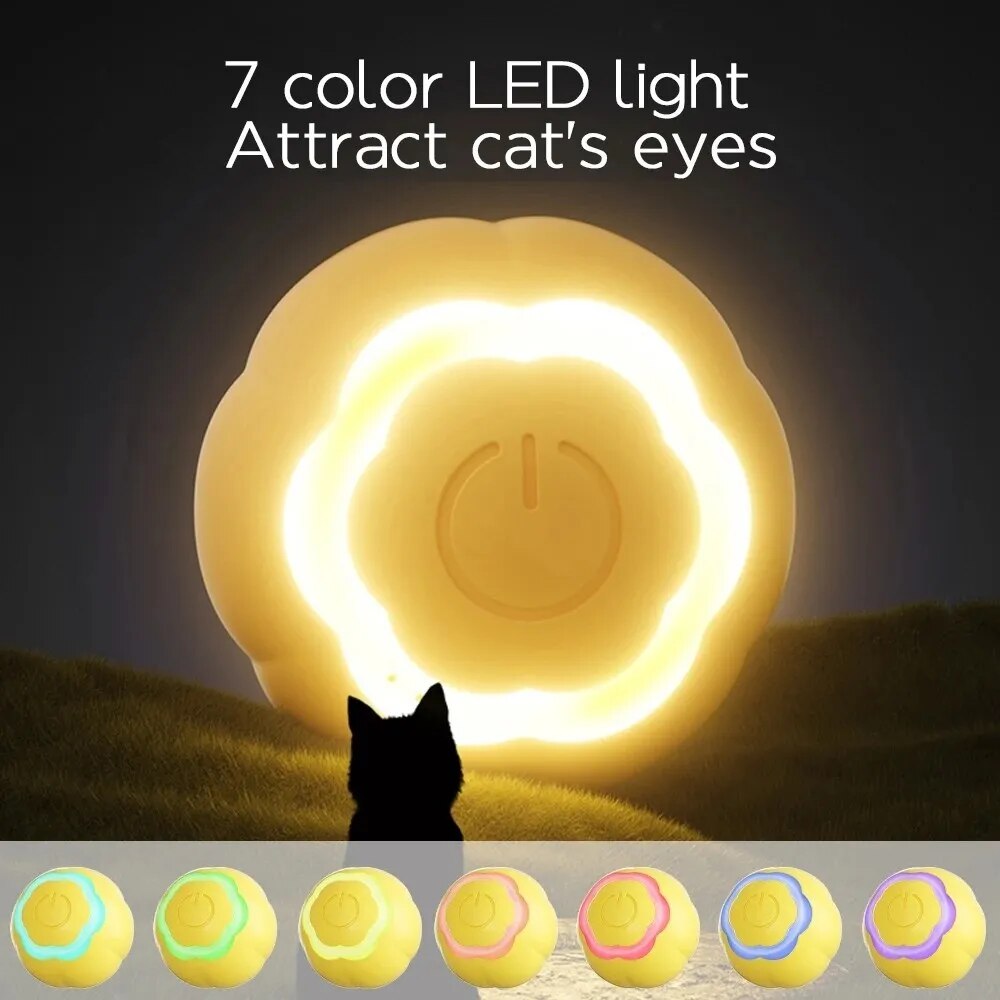 Interactive LED Cat Toy Ball - Smart Automatic Rolling Pet Play Ball