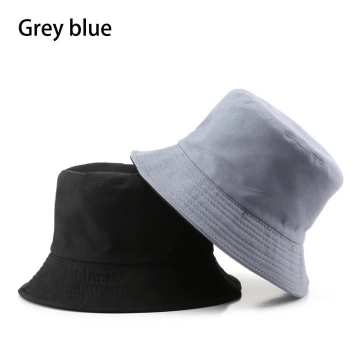 Classic Cotton Black Reversible Bucket Hat – Casual Sun Cap for Outdoor Adventures