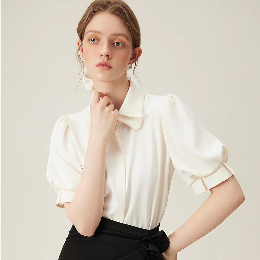 Elegant Summer Polo Collar Shirt for Women