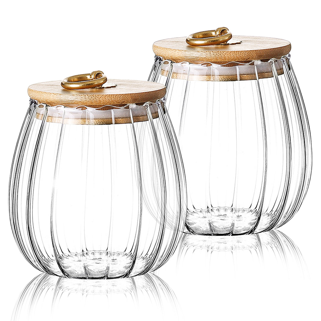 Glass Jars Canister Airtight Storage Container with Bamboo Lid