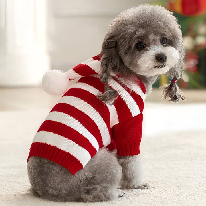 Cozy Knitted Dog Sweater for Small to Medium Dogs - Striped, Winter Warm Pet Clothing