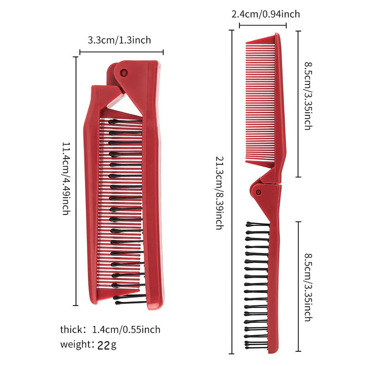 Mini Red Folding Pocket Comb