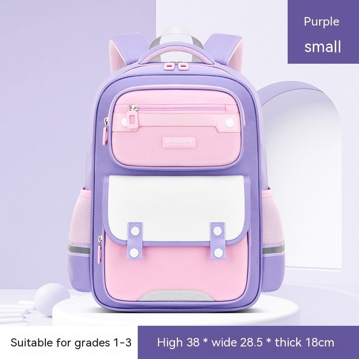 Schoolbag British Style Large Capacity Portable Burden Alleviation