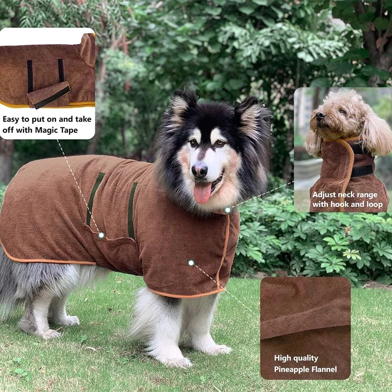 Dog Microfiber Bathrobe Towel