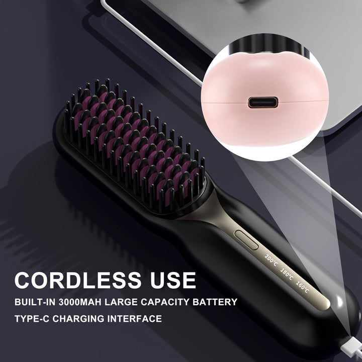 Wireless Ceramic Hair Straightener Hot Comb