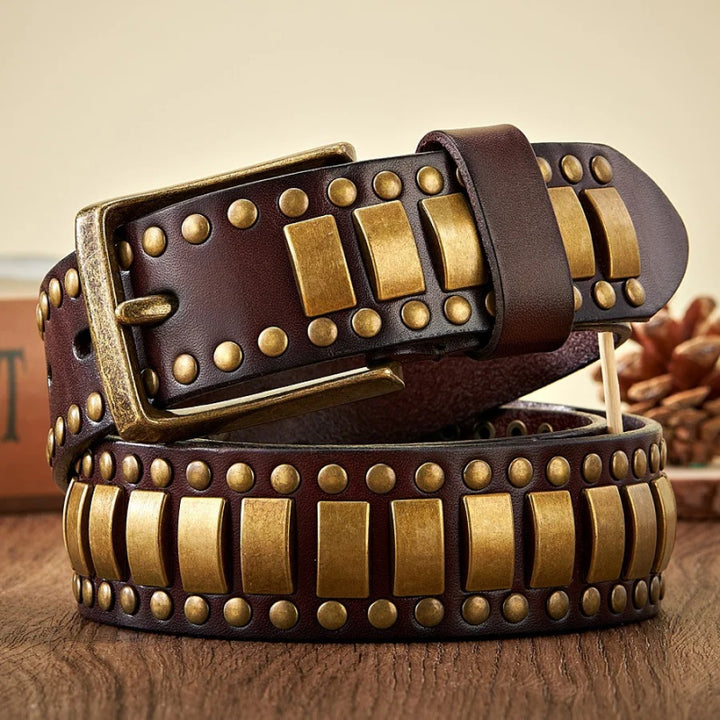 Punk Rock Rivet Studded Belts with Geometry Pattern