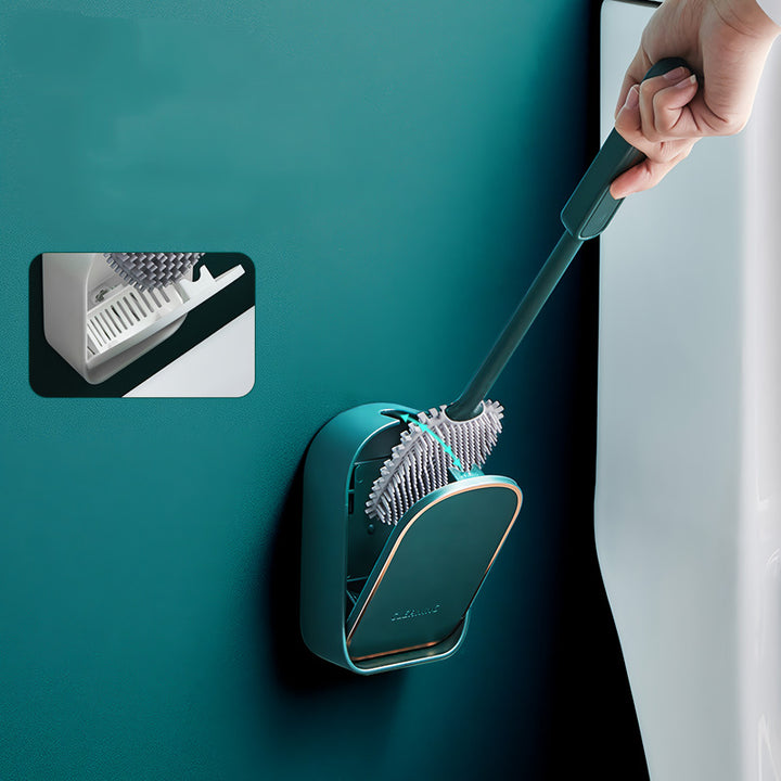 Flexible Silicone Toilet Brush with Quick-Dry Holder