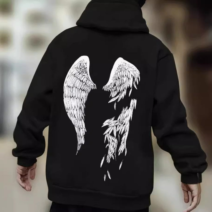 Dark Style Personalized Wings 3D Digital Printing Men's Hooded Sweater