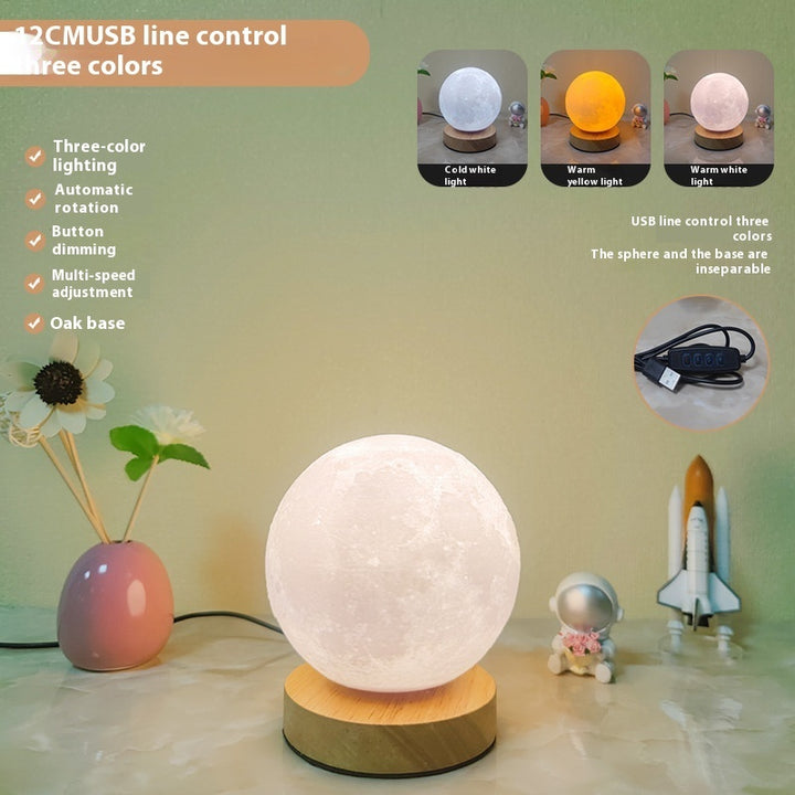 Rotating Sleeping Moon Small Night Lamp