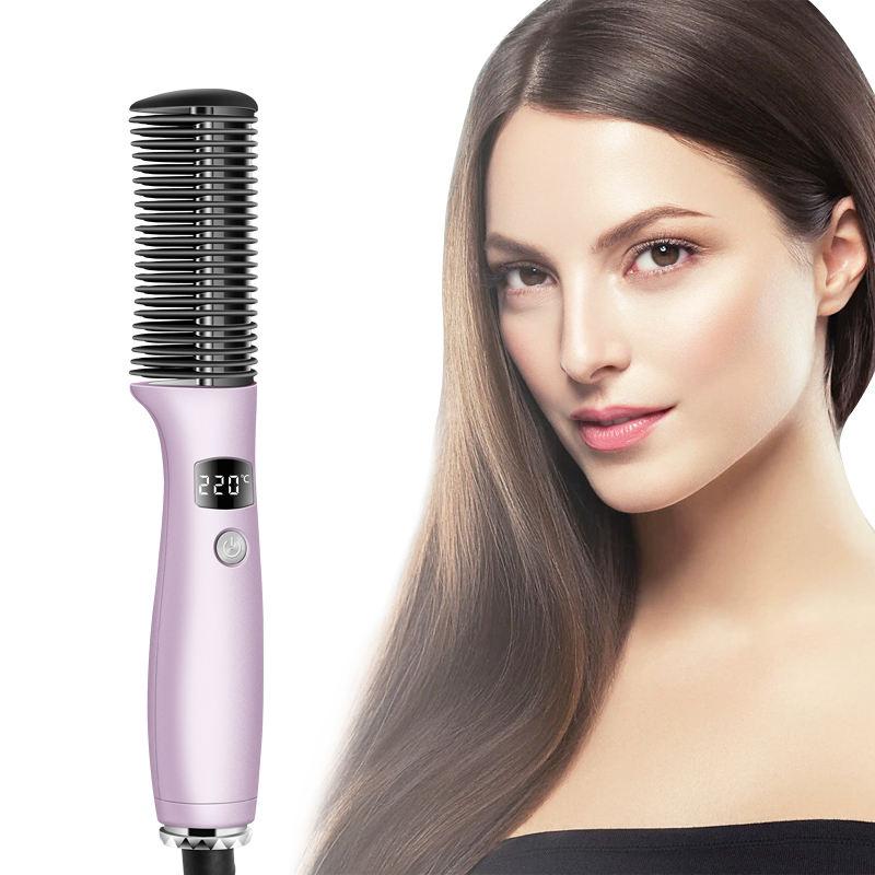 2-in-1 Wireless Hair Straightener & Curler Comb