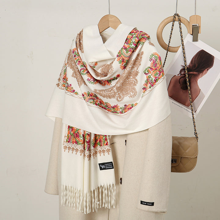 Luxurious Cashmere Floral Scarf