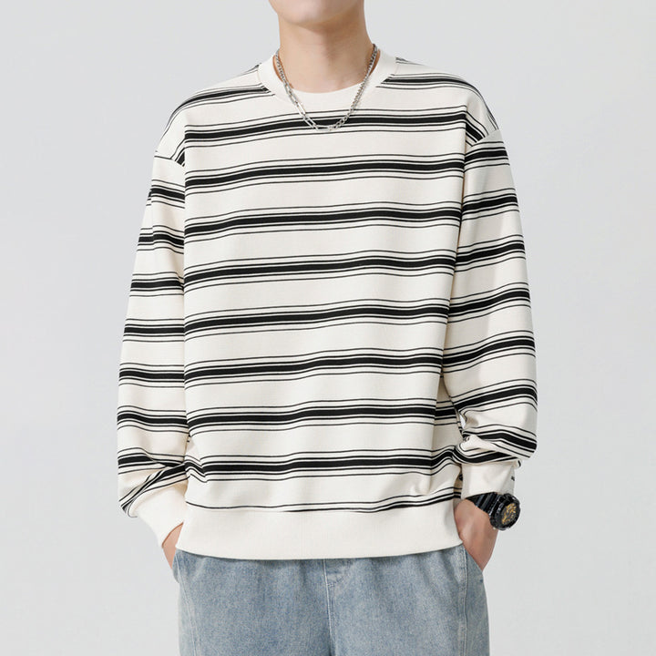 Black White Striped Sweatshirt