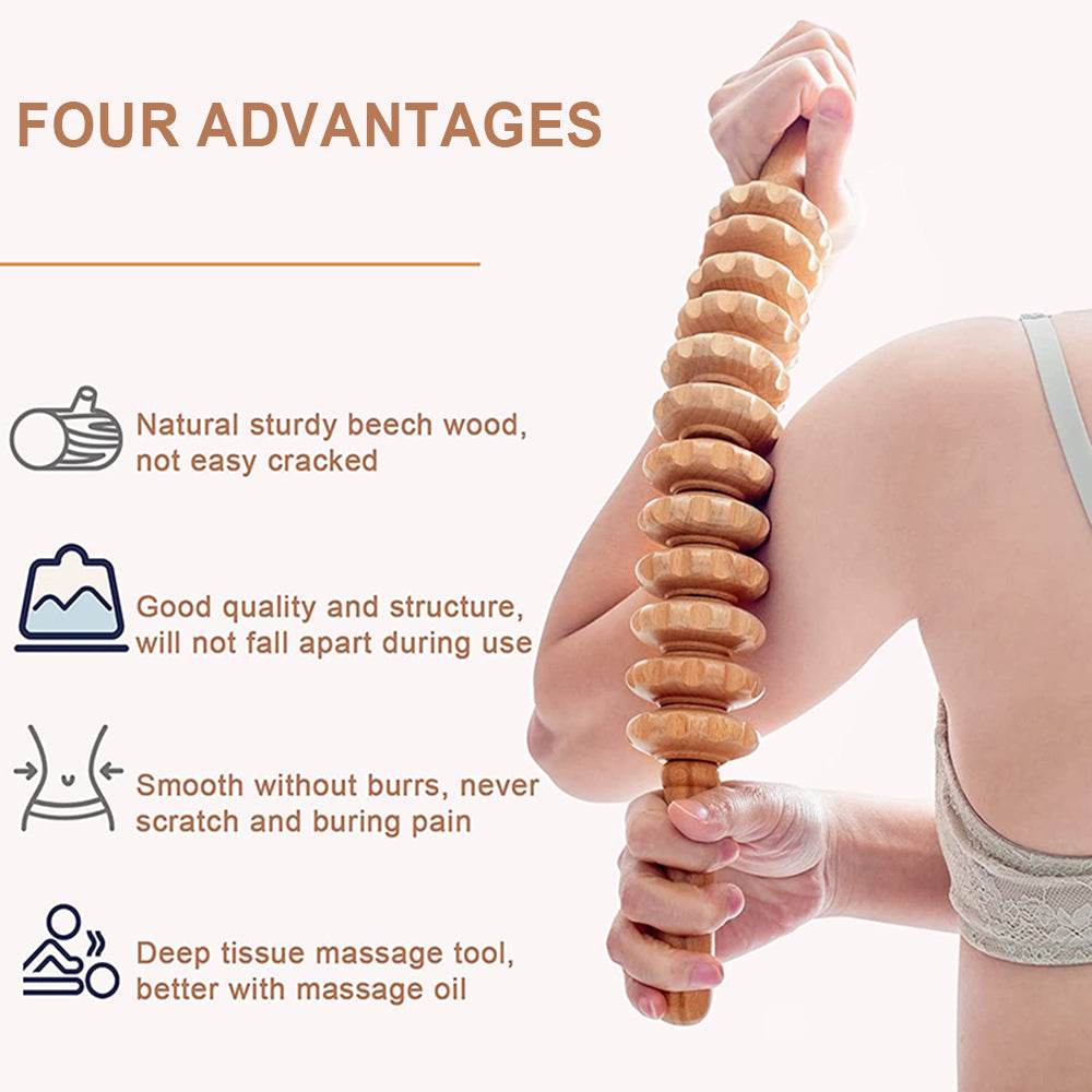 Wood Therapy Roller Massage Tool for Cellulite and Lymphatic Drainage