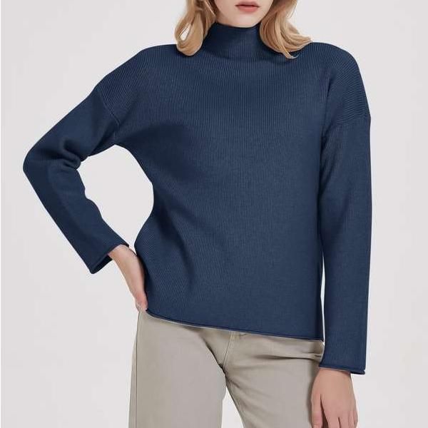 Knitted Sweater Women Classic Turtleneck Pullover