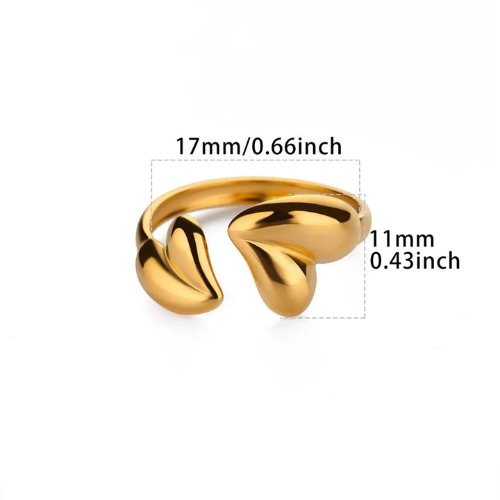 Heart Stainless Steel Adjustable Ring