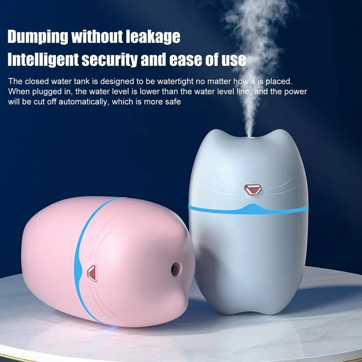 Compact Ultra-Quiet Car Humidifier with Large Capacity and Aromatherapy Function