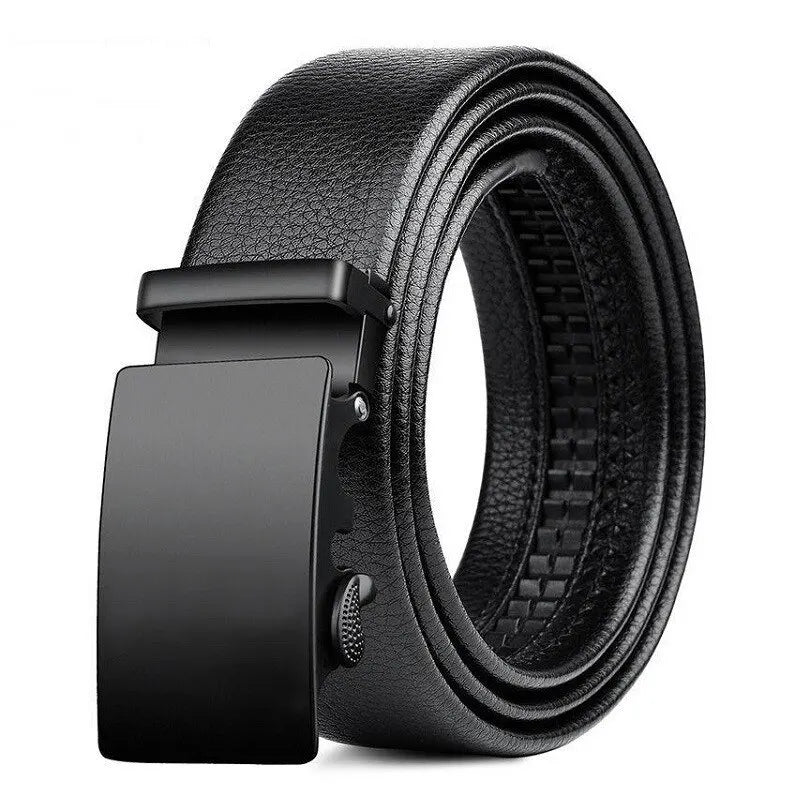 High-Quality Men's Leather Belt with Automatic Metal Buckle