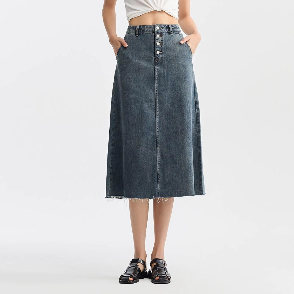 Trendy Denim A-Line Skirt