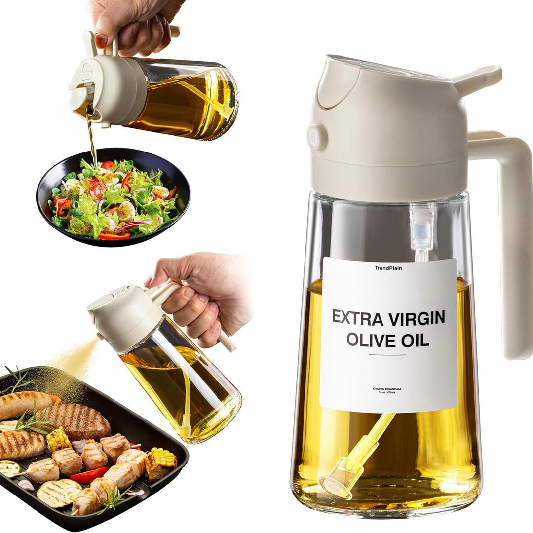 2-in-1 Olive Oil Sprayer & Dispenser Bottle