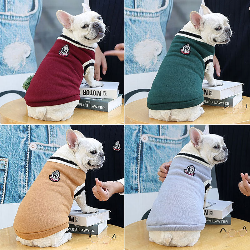 Preppy Style Warm Dog Sweater Vest