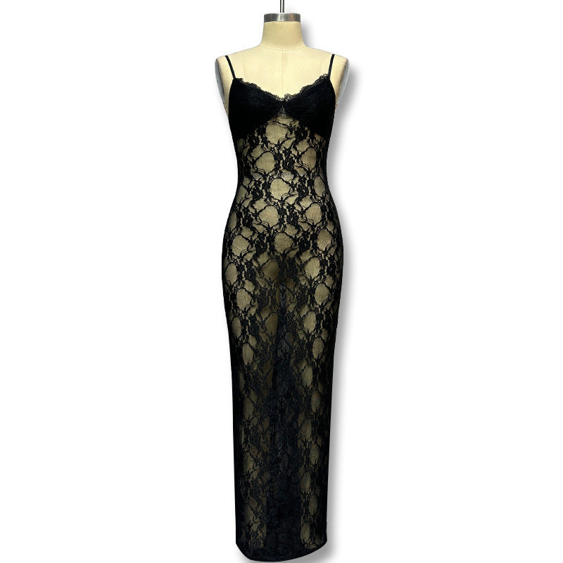 Lace Slim Dress Women's Clothing