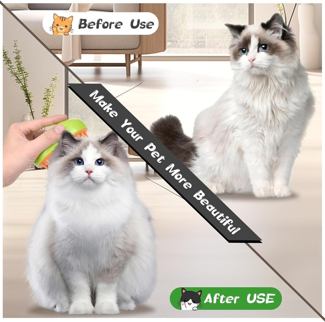 Electric Spray Grooming Comb for Cats and Dogs with Soft Silicone Brush